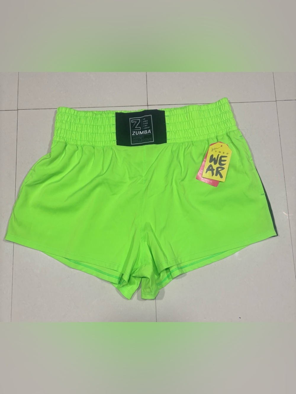 Zumba Fitness Neon Lime Women's Athletic Shorts
